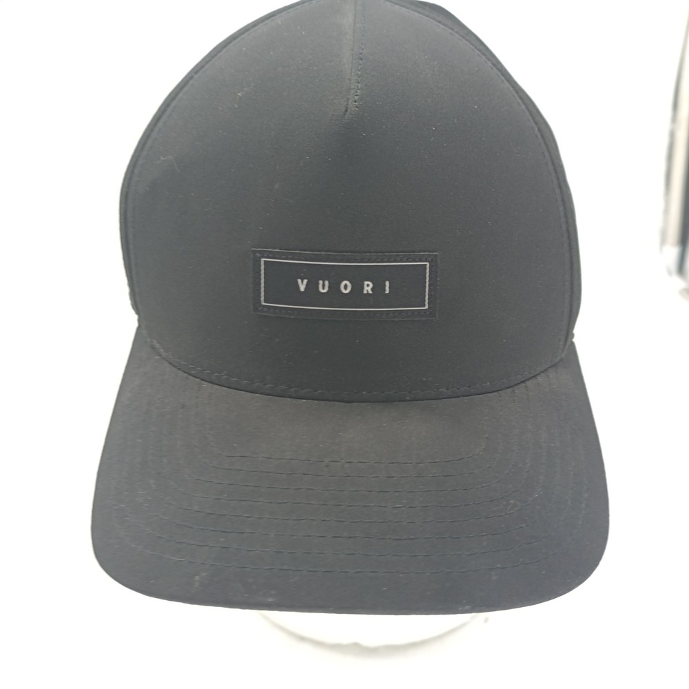 Damaged Vuori Black 110 One Ten Flexfit Tech Snapback Performance Hat #8